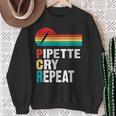Pipette Cry Repeat Pcr Retro Vintage Dna Lab Scientist Sweatshirt Gifts for Old Women