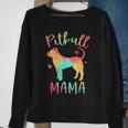 Pitbull Mama Colorful Pitbull Terrier Pittie Dog Mom Sweatshirt Gifts for Old Women