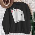 Poker Four Aces Casino Gambling Idea Sweatshirt Gifts for Old Women