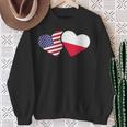 Poland Usa FlagHeart Polish American Love Sweatshirt Gifts for Old Women