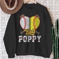 Poppy Of Both Ball Poppy Baseball Softball Pride Sweatshirt Gifts for Old Women