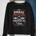 Porras Blood Runs Through My Veins Vintage Family Name Sweatshirt Gifts for Old Women