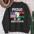 Proud Of My Ancestors American Flag And Pan-African Flag Sweatshirt Gifts for Old Women