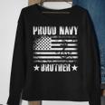 Proud Navy Brother Usa Flag Retro Vintage Military Proud Sweatshirt Gifts for Old Women