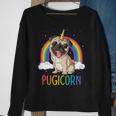 Pugicorn Pug Unicorn Girls Kids Space Galaxy Rainbow Sweatshirt Gifts for Old Women
