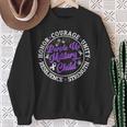 Purple Up Military Child 2024 Honor Courage Unity Dandelion Sweatshirt Gifts for Old Women