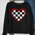 Racing Checkered Flag Heart Race Car Sweatshirt Gifts for Old Women