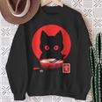 Ramen Cat Japanese Love Kanji Vintage Rising Sun Neko Nippon Sweatshirt Gifts for Old Women