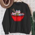 Ramen Cats Transgender Trans Pride Flag Japanese Noodle Food Sweatshirt Gifts for Old Women