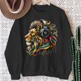 Rasta Reggae Music Headphones Jamaican Lion Of Judah Sweatshirt Gifts for Old Women