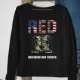 Red Friday Military Veteran Honoring Our Troops Sweatshirt Gifts for Old Women