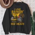 Red Heads Adult Humor Turkey Hunting Sweatshirt Gifts for Old Women