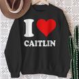 Red Heart I Love Caitlin Sweatshirt Gifts for Old Women