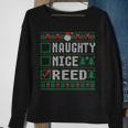 Reed Family Name Xmas Naughty Nice Reed Christmas List Sweatshirt Gifts for Old Women