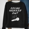 Retired Social Worker Out Retirement Mic Drop Retiring Quote Sweatshirt Gifts for Old Women