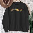 Retro Helicopter Heartbeat Aviation Pilot Helicopter Sweatshirt Gifts for Old Women