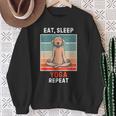 Retro Labrador Dog Eat Sleep Yoga Repeat Vintage Yoga Sweatshirt Gifts for Old Women