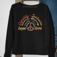 Retro Love Equality Inclusion Kindness Diversity Hope Peace Sweatshirt Gifts for Old Women