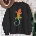 Retro Striped Gecko Cute Gecko Silhouette Vintage Children's Sweatshirt Geschenke für alte Frauen