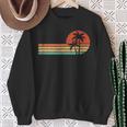 Retro Style Tropical Vintage Sunset Beach Palm Tree Sweatshirt Gifts for Old Women