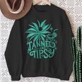 Retro Tanned And Tipsy Beach Summer Vacation On Back Sweatshirt Gifts for Old Women