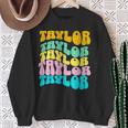 Retro Taylor First Name Girls Name Personalized Groovy Sweatshirt Gifts for Old Women