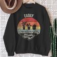 Retro Vintage Easily Distracted By Plants Gardening Sweatshirt Gifts for Old Women