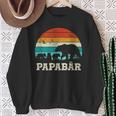 Retroater Baby Sohn Tochter Drei Kinderatertag Bär Papa Sweatshirt Geschenke für alte Frauen