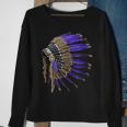 Rez Native American Buffalo Skull Feathers Indian Sweatshirt Gifts for Old Women