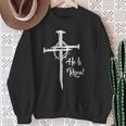 He Is Risen Cross Jesus Religious Easter Day Christians Sweatshirt Gifts for Old Women