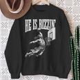 He Is Rizzin Jesus Basketball Meme Sweatshirt Gifts for Old Women