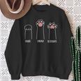 Rock Paper Scissors Hand Game Cute Paw Cat Sweatshirt Gifts for Old Women