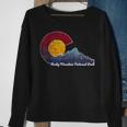 Rocky Mountain National Park Flag Inspired Scene Sweatshirt Gifts for Old Women