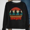 Rodeo Cowboy And Wranglers Bronco Horse Retro Style Sunset Sweatshirt Gifts for Old Women