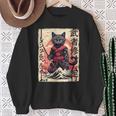 Samurai Cat Warrior Japanese Ninja Kitty Kawaii Sweatshirt Gifts for Old Women