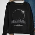 San Antonio Tx Skyline Silhouette Total Solar Eclipse 2024 Sweatshirt Gifts for Old Women
