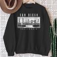 San Diego California Skyline Pride Black & White Vintage Sweatshirt Gifts for Old Women