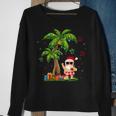 Santa Hawaiian Christmas Palm Tree Lights Sweatshirt Gifts for Old Women