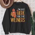 Sausage I'm Just Here For The Wieners Hot Dog Sweatshirt Gifts for Old Women