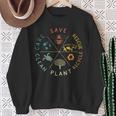 Save Bees Rescue Animals Recycle Plastic Earth Day Vintage Sweatshirt Gifts for Old Women