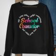 School Counselor Heart Word Cloud Watercolor Rainbow Sweatshirt Gifts for Old Women