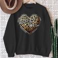 School Lunch Lady Squad A Leopard Heart Food Lunch Hero Crew Sweatshirt Gifts for Old Women