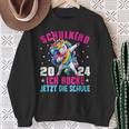 Schulkind 2024 Dabbing Unicorn Ich Rocke Jetzt Die Schule Sweatshirt Geschenke für alte Frauen