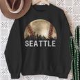 Seattle Skyline City Vintage Baseball Lover Sweatshirt Gifts for Old Women