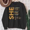 She Is Confident She Is Strong She Is Me Black History Month Sweatshirt Gifts for Old Women