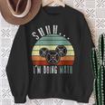 Shhh I'm Doing Math Weight Lifting Gym Workout Retro Vintage Sweatshirt Gifts for Old Women