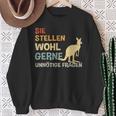 Sie Stellen Wohl Gerne Unnecessary Fragen Retro Kangaroo S Sweatshirt Geschenke für alte Frauen