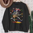 Skeleton Cinco De Mayo Mexican Electric Guitar Player Sweatshirt Gifts for Old Women