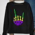 Skeleton Rock Hand Pocket Mardi Gras Bones Music Lover Band Sweatshirt Gifts for Old Women