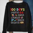 Smarter Kinder Stronger Brighter 100 Days Of School Teacher Sweatshirt Gifts for Old Women